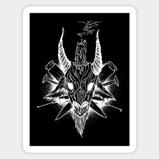 Goat - Head of Baphomet White Sticker